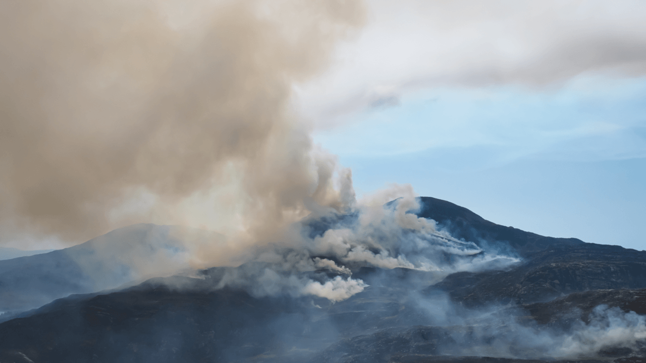 Wildfire spotted from space as helicopter brought in to tackle blaze