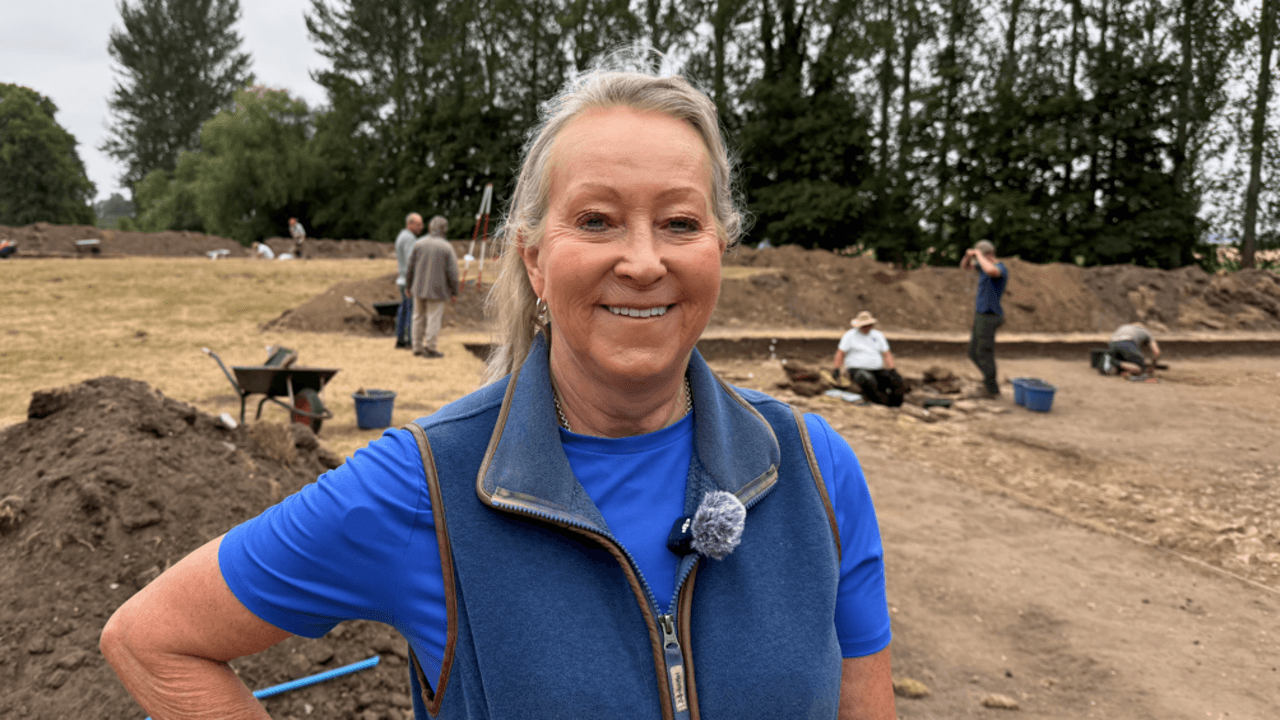 Roman port dug up behind woman's home