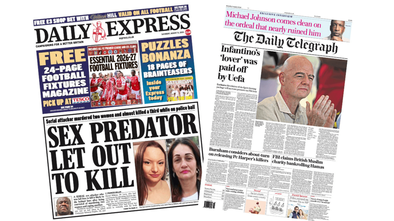 The papers: 'Sex predator let out to kill' and 'net zero plans rolled back'